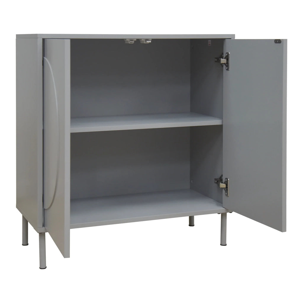 Credenza/cassettiera/mobile contenitore Holea per soggiorno ingresso o camera da letto con 2 ante 75 x 70 x 34 cm grigio 03_0009024