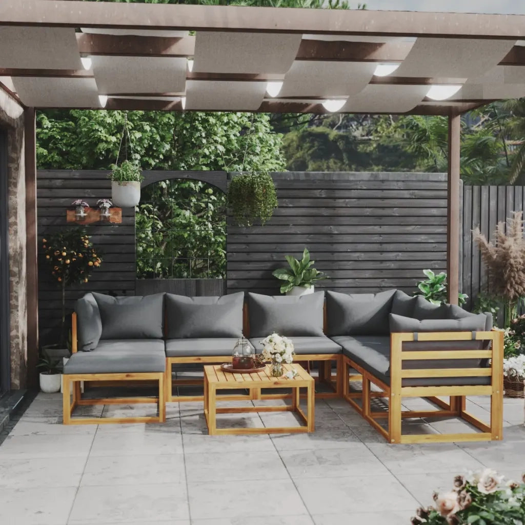 Set Divani da Giardino 8 pz con Cuscini in Massello di Acacia cod mxl 42071