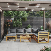 Set Divani da Giardino 8 pz con Cuscini in Massello di Acacia cod mxl 42071