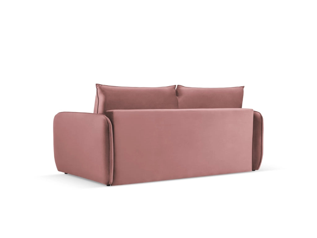 Cosmopolitan Design - Divano convertibile "Vienna" 3 posti in velluto rosa 