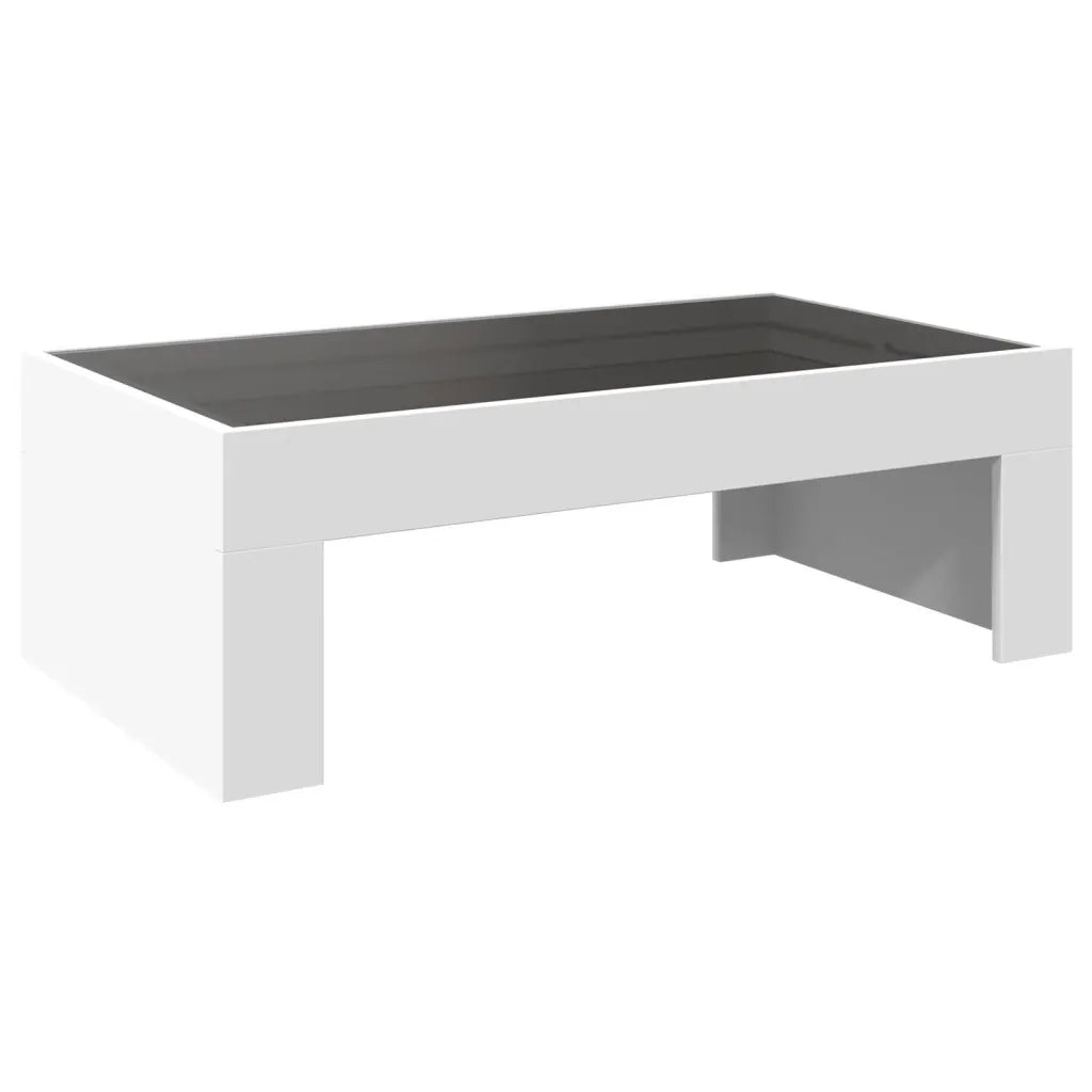 Tavolino da Salotto con LED Infinity Bianco 90x50x30 cm