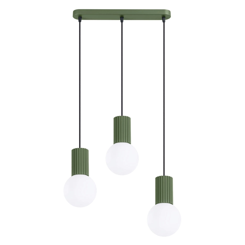 Lampada a sospensione HALO 3L verde oliva