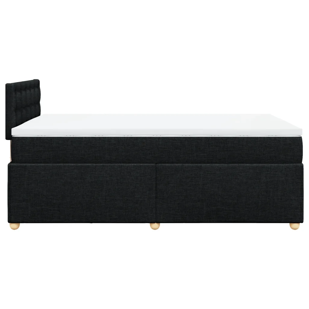 Giroletto a Molle con Materasso Nero 120x190 cm in Tessuto