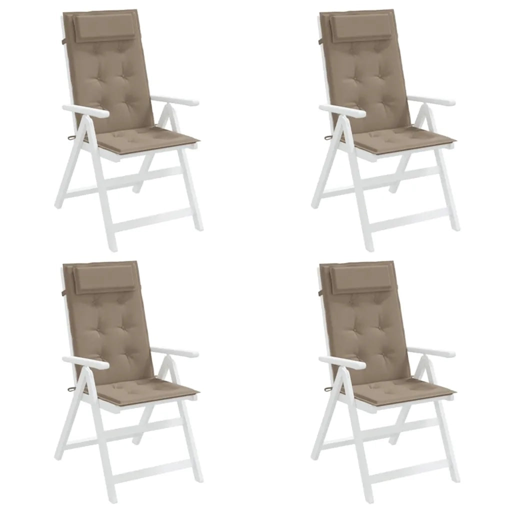 Cuscini per Sedia con Schienale Alto 4pz Tortora Tessuto Oxford 361899