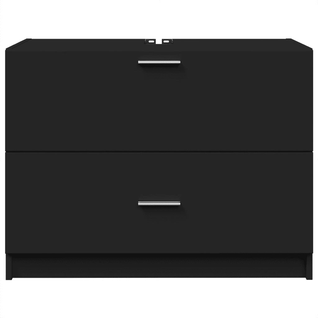 Mobiletto sottolavello moderno per riporre oggetti 78 x 37 x 59 cm legno composito nero 02_0049536