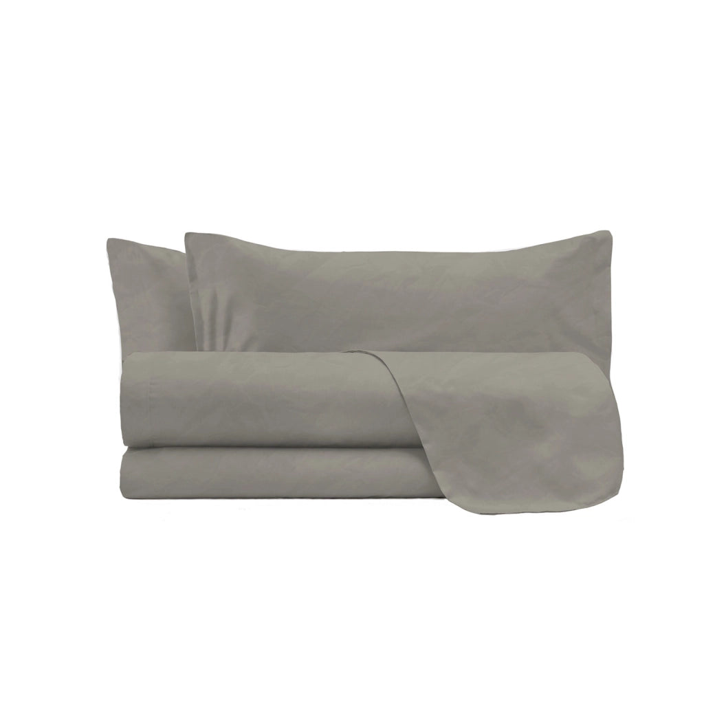Set Lenzuola Matrimoniale Sopra Sotto e 2 Federe Linea Water Washed Nocciola