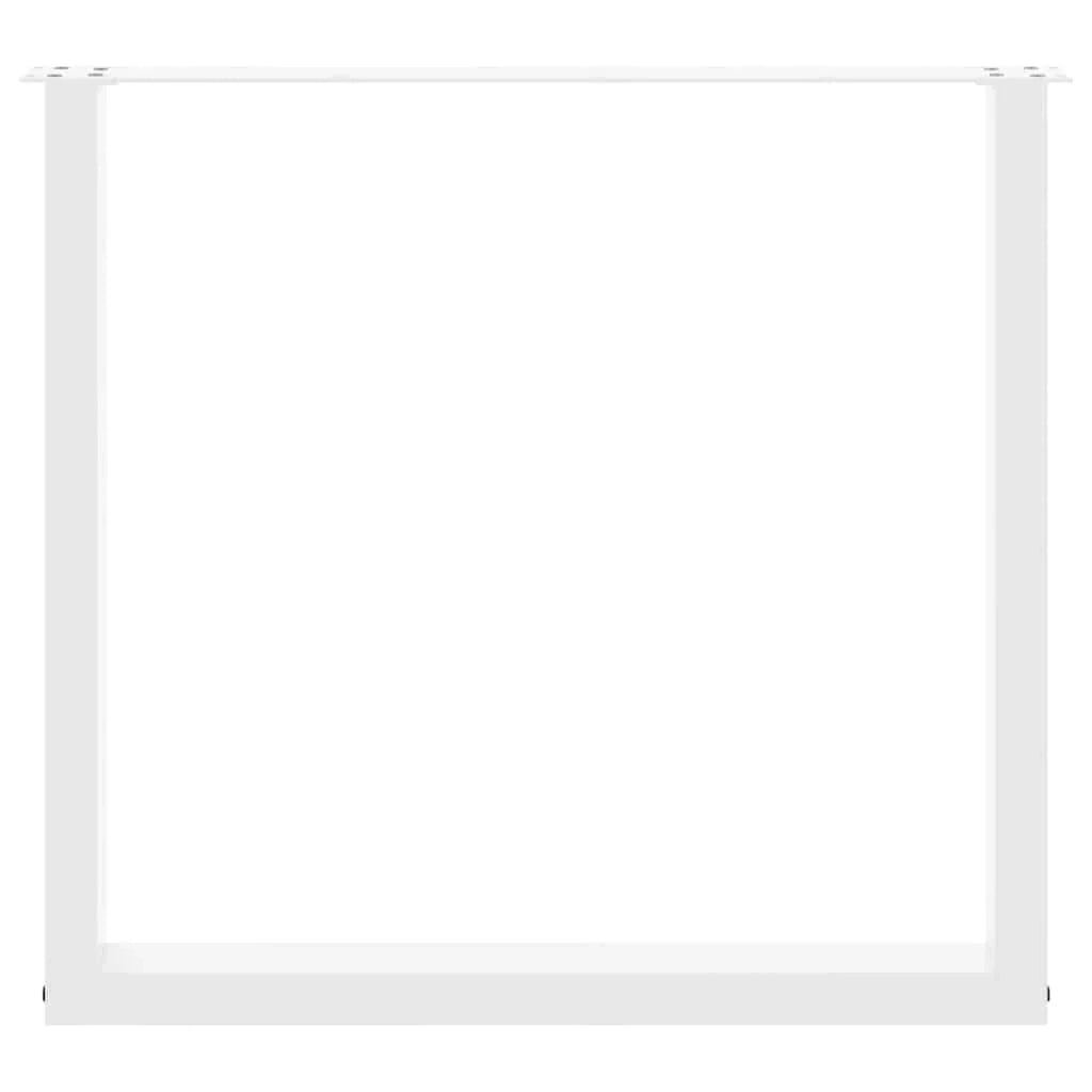 Set di 2 gambe per tavolo da pranzo a forma di U con piedini regolabili 90 x 72-73 cm stile moderno acciaio bianco 02_0057433