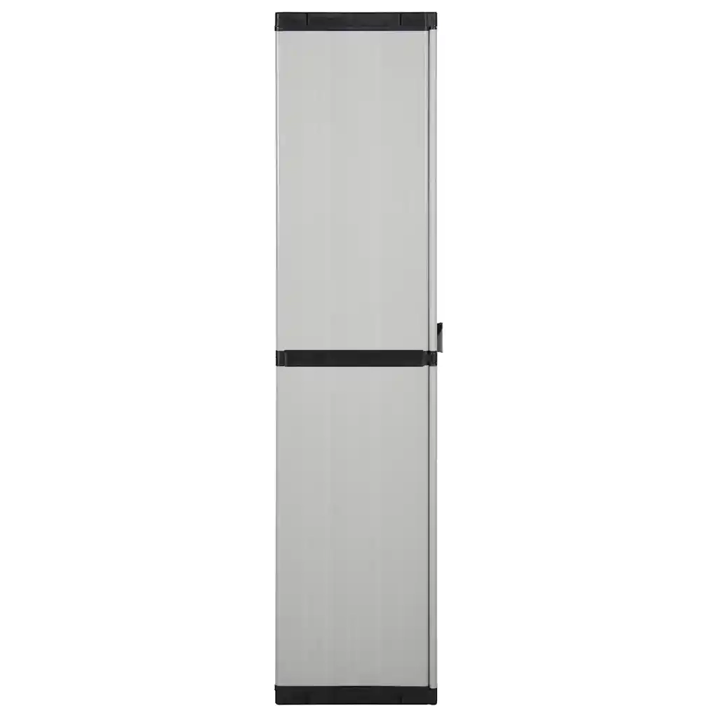 Armadietto da Giardino con 3 Ripiani Grigio e Nero 68x40x168 cm 340984