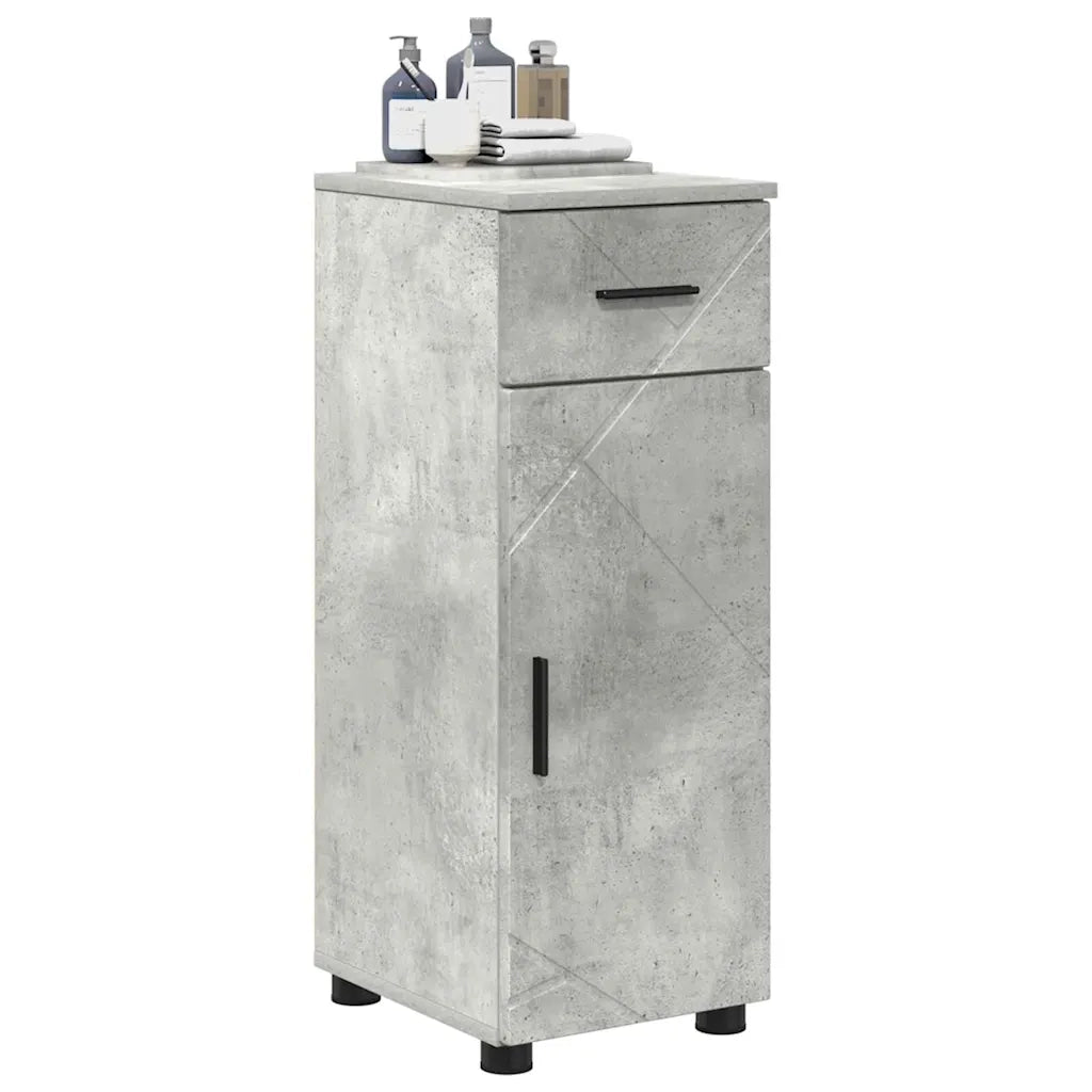 Mobile da Bagno con cassetto Grigio cemento 30 x 35 x 80 cm