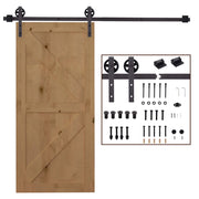 Binario per Porte Scorrevoli 183x4x0,6 cm con Kit di Accessori Nero
