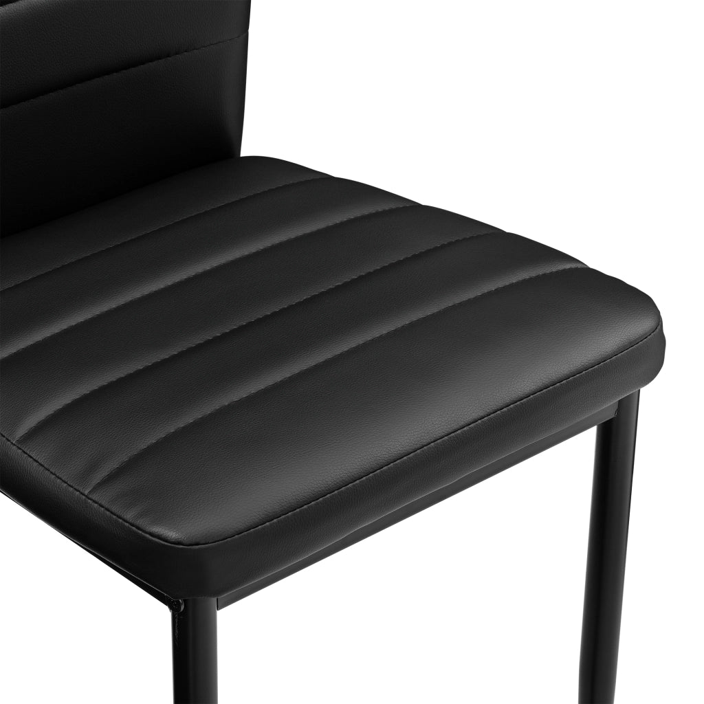 Set di 6 Sedie da Sala Pranzo Rivestimento in Similpelle - Nero [en.casa]