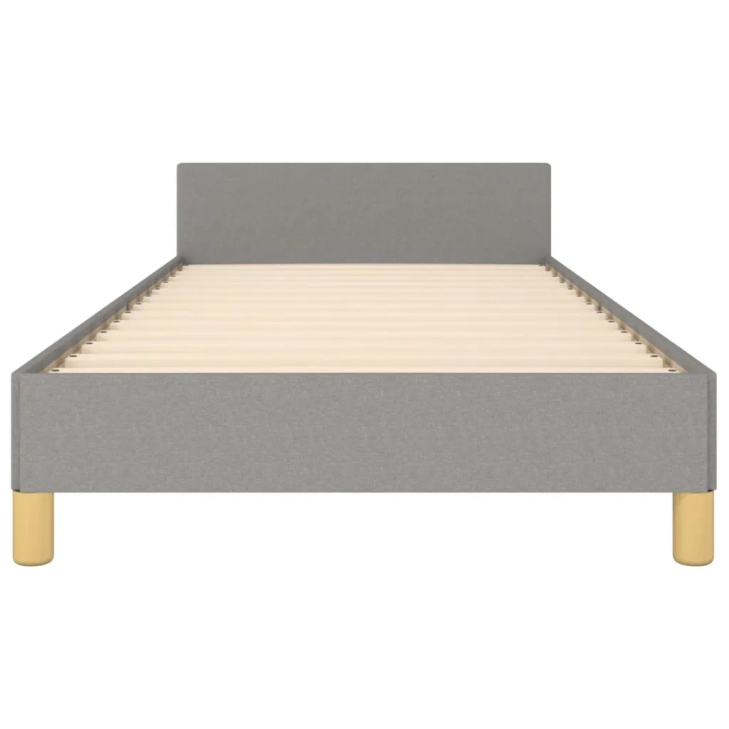 Giroletto con Testiera-Struttura Letto con testiera Grigio Chiaro 90x200 cm in Tessuto