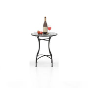 Tavolo da bistrot da esterno con attraente motivo a mosaico, Tavolo da pranzo in metallo robusto per interno 60x72cm-Set mobili da esterno