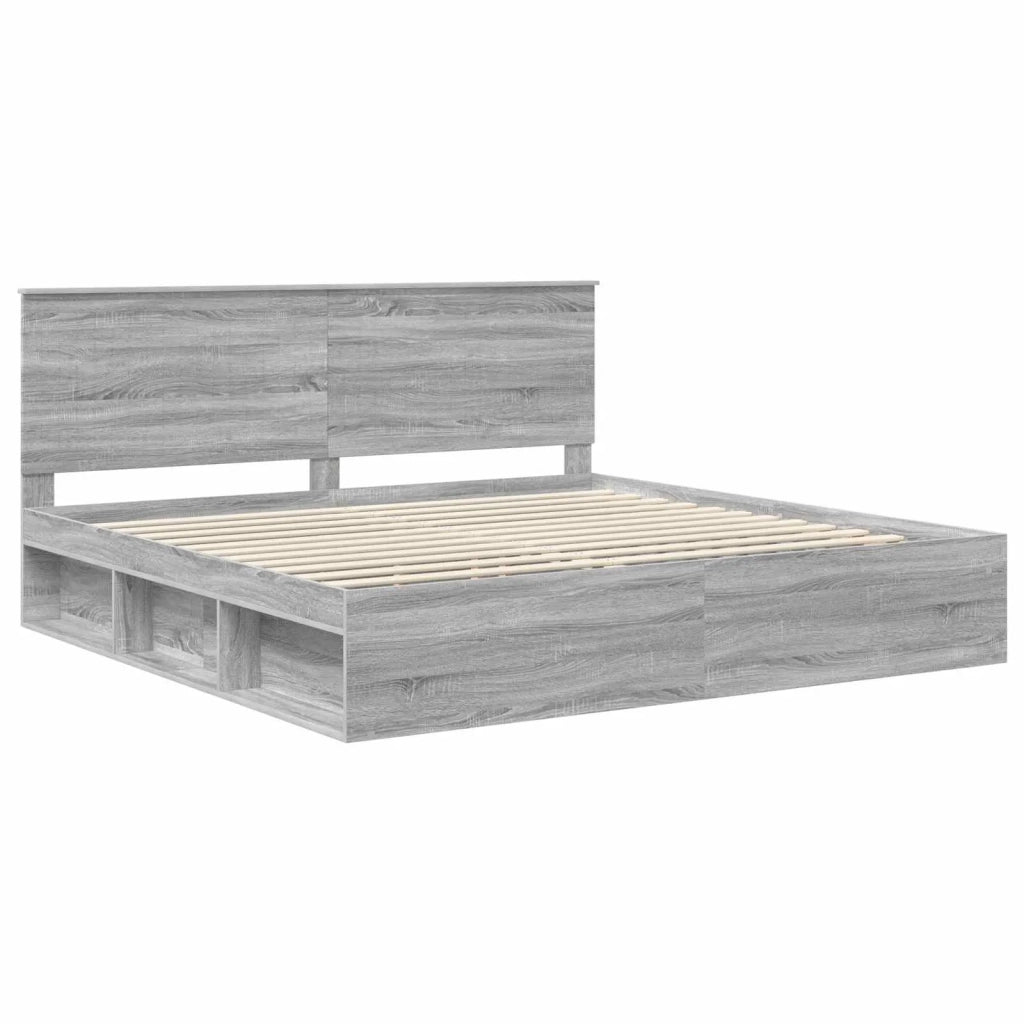 Struttura del letto Grigio Sonoma 200 x 200 cm Pino massello 3410970
