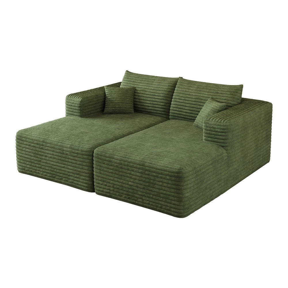 Divano letto in velluto a coste ¨C Minimal ¨C Verde 180x151 cm