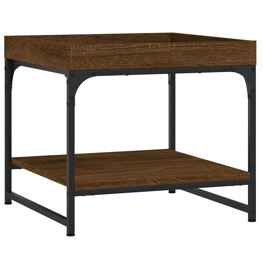Tavolino Salotto-Tavolino da soggiorno-Tavolo Rovere Marrone 49,5x49,5x45 Legno Multistrato