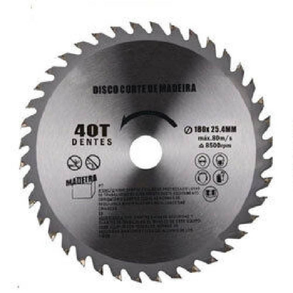 Trade Shop - Disco Taglio Legno Smerigliatrice Angolare Circolare Sega 180x25.4 Mm 40 Denti -