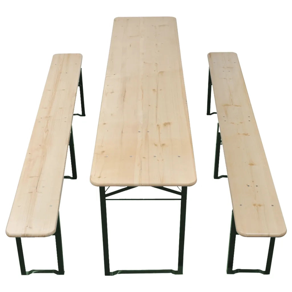 Tavolino da Giardino | Tavolo da Birreria Pieghevole 2 Panche 220 cm Legno di Abete