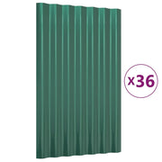 Pannelli Tetto 36 pz Acciaio Zincato Verde 60x36 cm CFW1902219