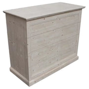 cassettiera classica 4 cassetti legno massello abete grezzo 116x53x98 (3358) - Mobili 2G