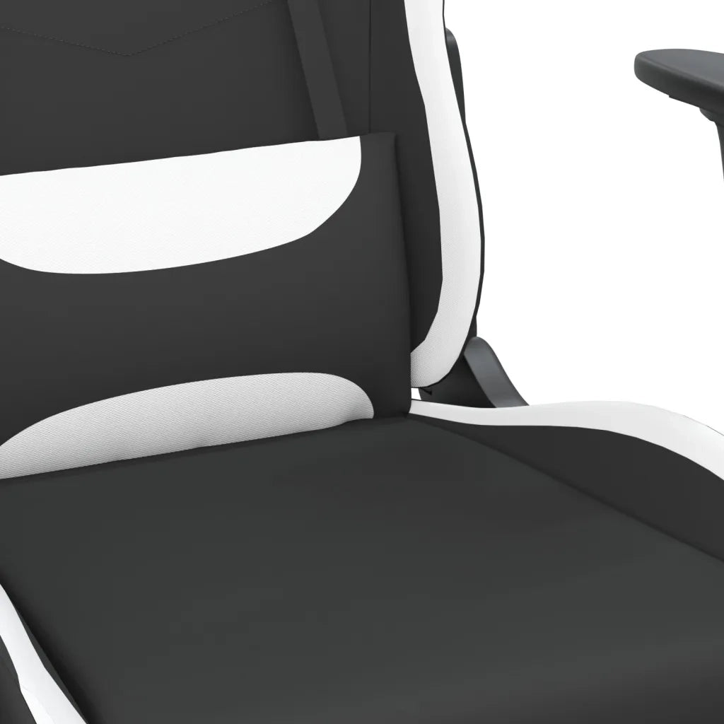 vidaXL Sedia da Gaming Nero e Bianco in Tessuto