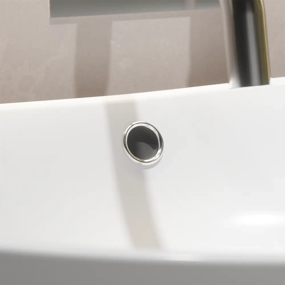 Lavabo da appoggio in ceramica ovale con troppopieno 58x38,5x19,5 cm