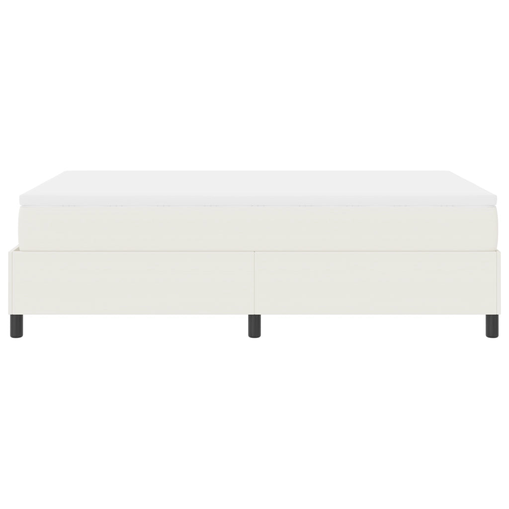 Letto a Molle con Materasso Crema Matrimoniale Velluto