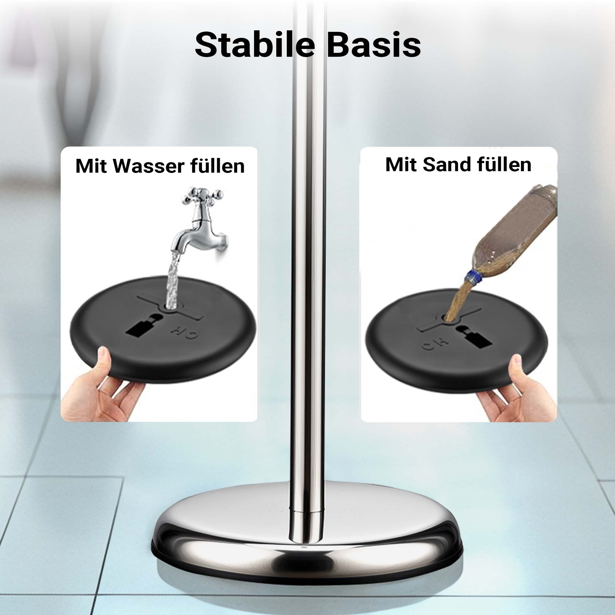 Espositore per poster, pubblicità, menù in A3, altezza regolabile 88-138 cm, supporto per presentazioni, stand, piedistallo in alluminio e acciaio