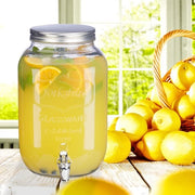 Dispensatore acqua 8 litri - Maniglione in vetro - Dispensatore acqua per feste all'aperto - Rubinetto vintage per limonata - Translucido