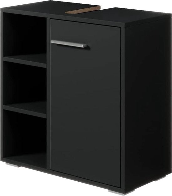 Cassetto di Scarico Sotto Cassetta 60 cm x 30 cm x 60 cm Nero Armadio Bagno in Piedi Armadio Bagno con Vasca