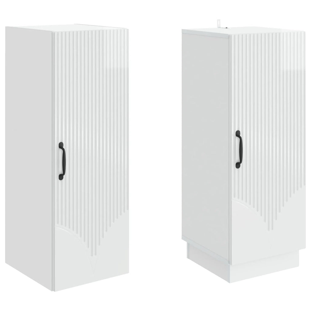 Set di armadi 2 pz Bianco Lucido Legno ingegnerizzato 3416794