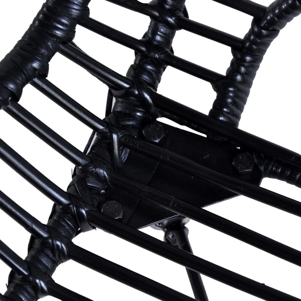 Sedie da Pranzo 2 pz Nere in Rattan Naturale cod mxl 68380
