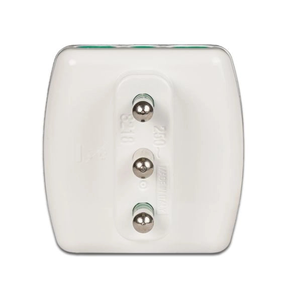 Adattatore Triplo 2 Poli + Terra 16A Bianco 82180 Fanton 5 Pezzi