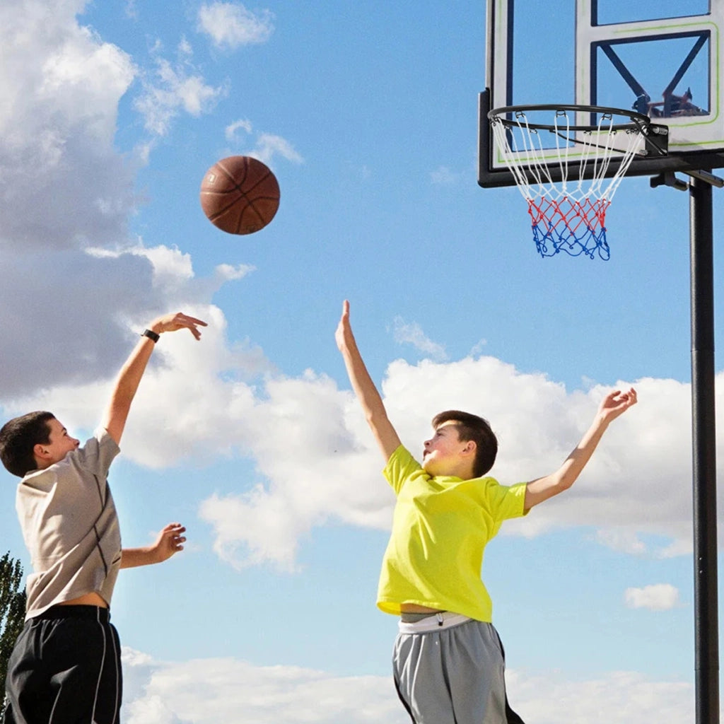 Cerchio da basket da parete con rete antipioggia da 45cm, Cerchio universale da basket per interni ed esterni Nero-Ricreazione outdoor
