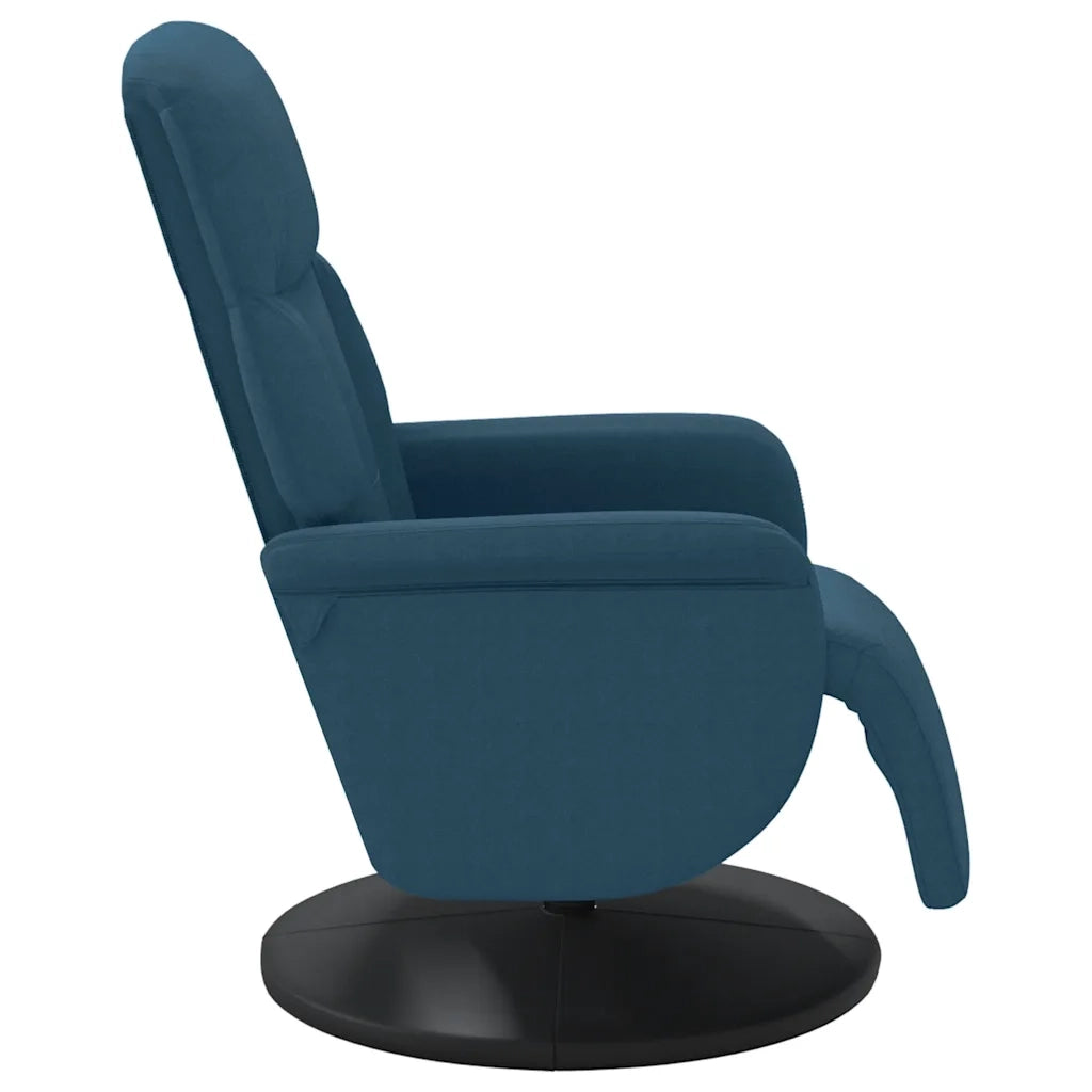 Poltrona Reclinabile con Poggiapiedi Blu in Velluto 356681