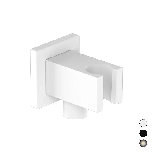 SUPPORTO DOCCIA MINIMALE QUADRO CON PRESA ACQUA- Bianco Opaco- Remer- pezzi 1