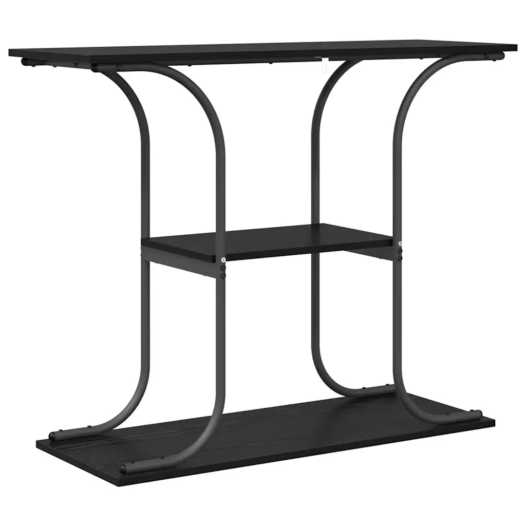 Tavolo consolle con lo scaffale Rovere Nero 101 x 35 x 80,5 cm 868469