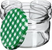 Set di contenitori a chiusura ermetica 250 ml - contenitori a chiusura ermetica con coperchio - set di contenitori mini per miele e spezie (10 pezzi - verde a righe)
