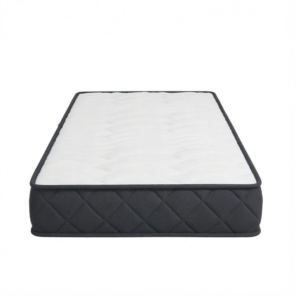 Materasso 90x190 cm in memory foam e schiuma ondulata; 20 cm; bianco e grigio
