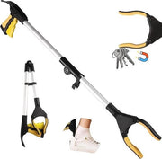 Manubrio Flessibile per Seniors con Punti Magnetici - Materiale Alluminio-Leghe - Manubrio per Rifiuti - Lunghezza 82 cm - Testa Rotante a 90 Gradi - Svuotamento Rifiuti