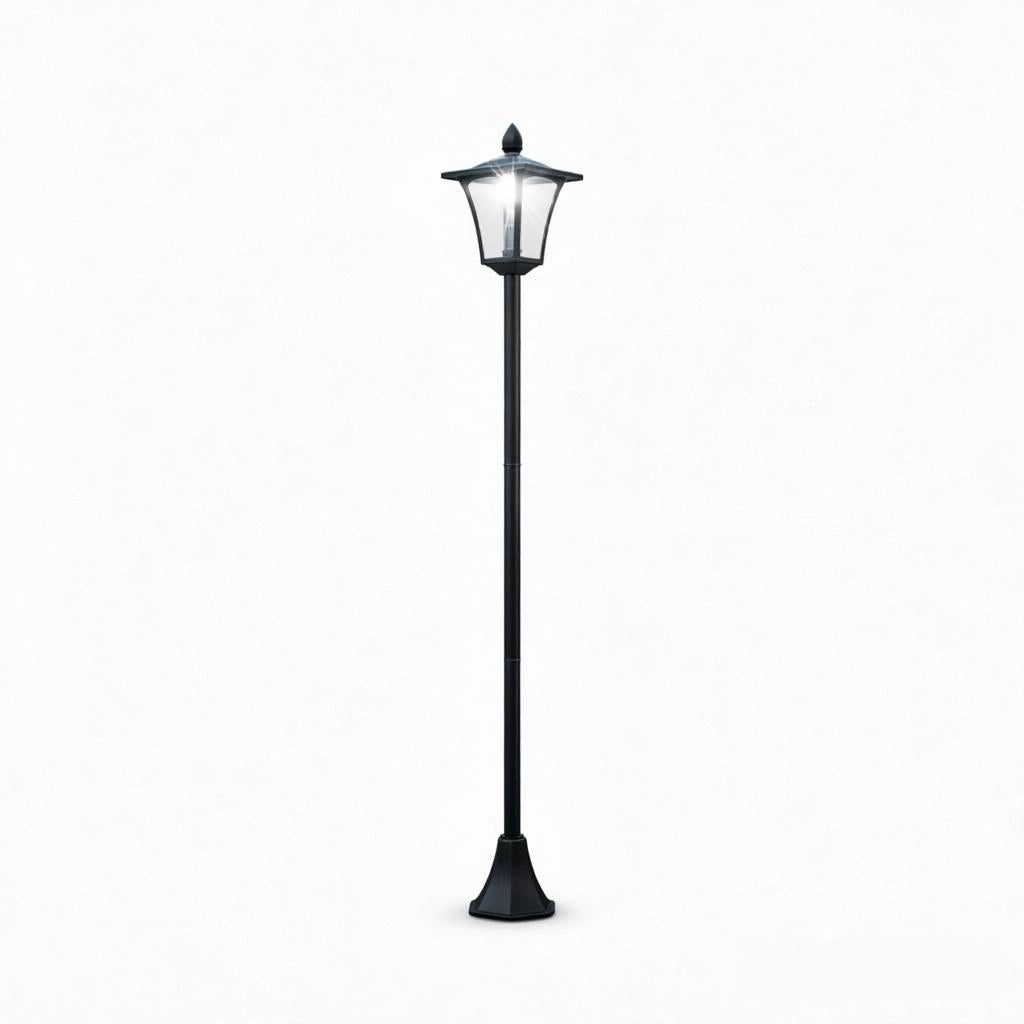 Lampada solare da giardino in stile vintage, lampada da terra per esterni, lampione classico, lanterna da esterno (solo con 1 lampada da terra per est