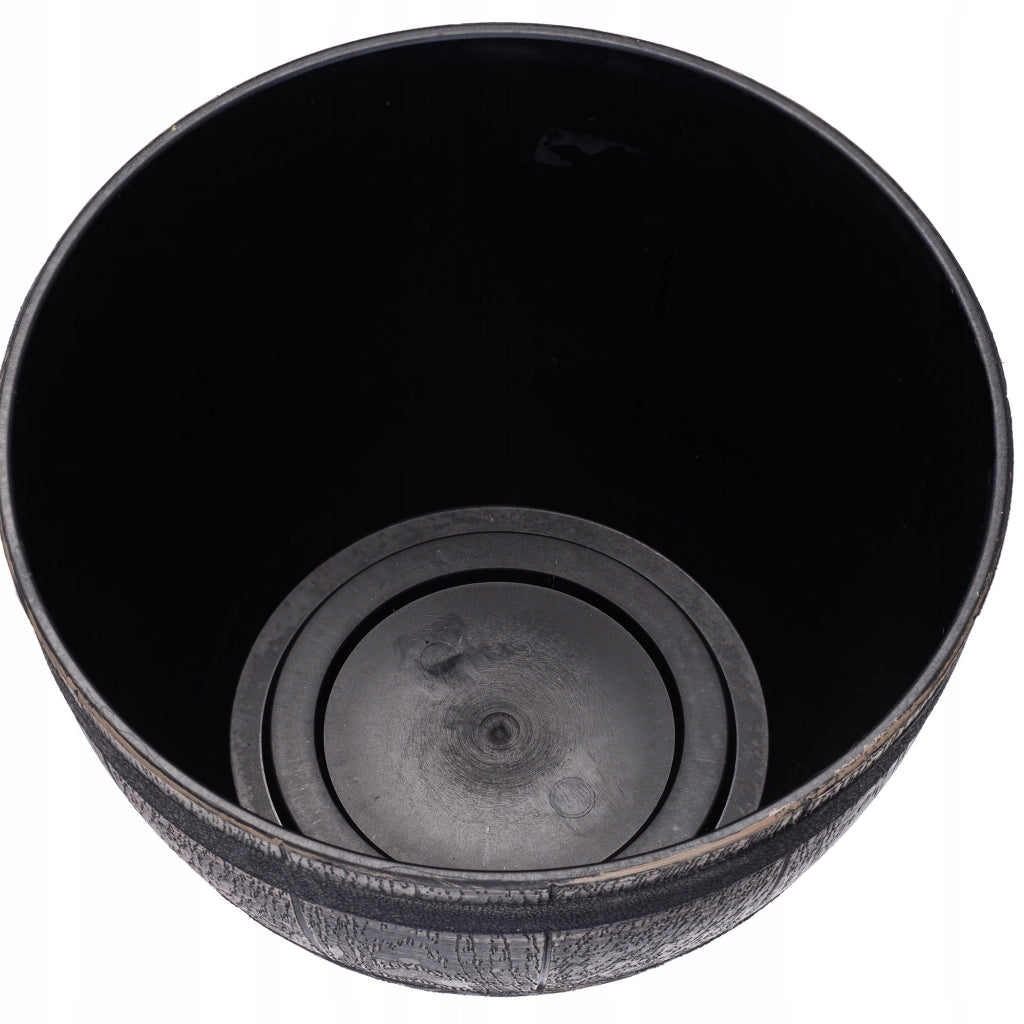 Vaso da fiori KADAX, vaso da fiori, coperchio in plastica, rotondo, marrone, 33 cm