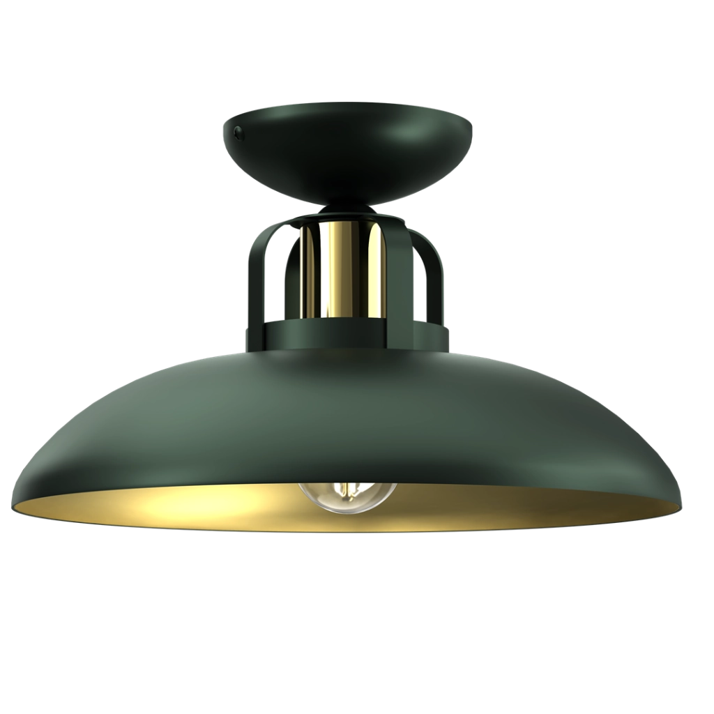 Plafoniera 1 luce Milagro Felix verde/oro 30cm E27