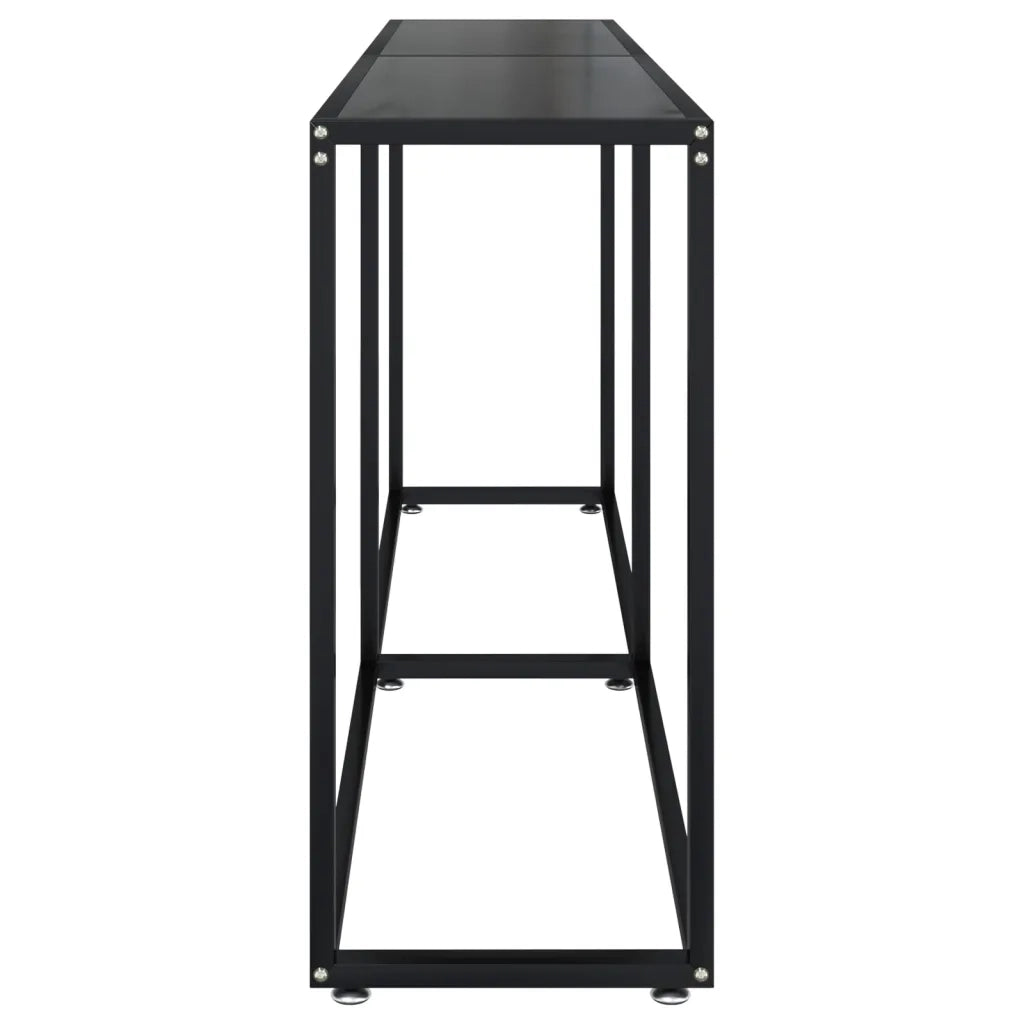 Tavolo Consolle Nero 180x35x75,5 cm in Vetro Temperato 331683
