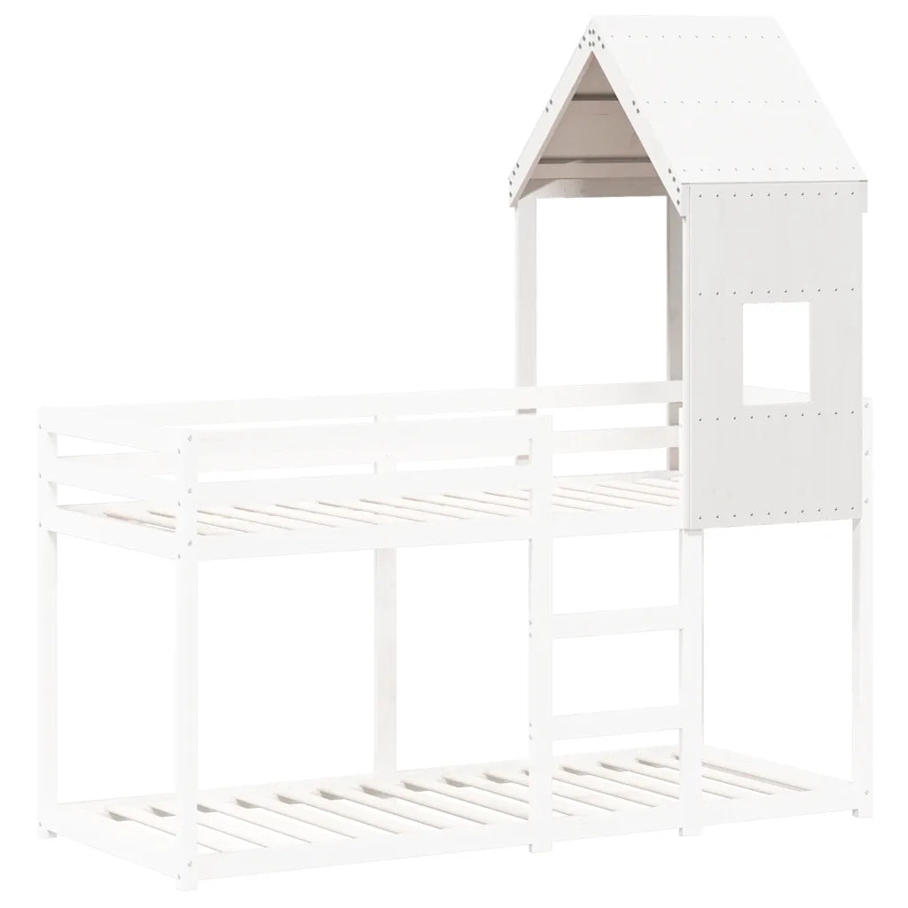 Tetto per Letto Bambini Bianco 60x99x139,5 Legno Massello Pino