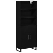 Highboard  in quercia nera 69.5x34x180 cm in legno ingegnerizzato
