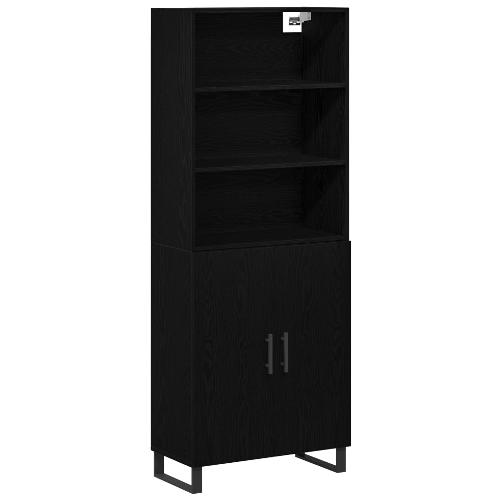 Highboard  in quercia nera 69.5x34x180 cm in legno ingegnerizzato