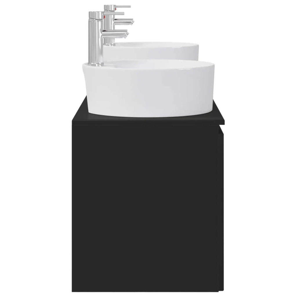Set di Armadi da Bagno 3 pz Nero 161,5 x 44,5 x 82 cm