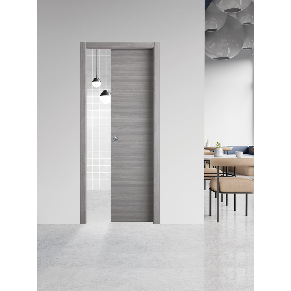 PORTA SCORREVOLE 'GINEVRA' cm 90 x 210 (98 x 214) - col. micro bianco  - NADDEO PORTE