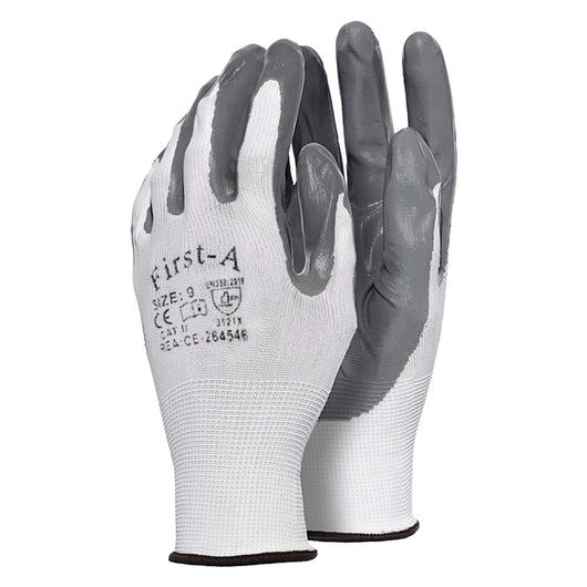 GUANTI IN POLIESTERE/NITRILE Tg. 8 (M)- 12 coppia  - Senza Marca